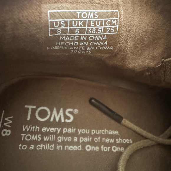 Tom’s corduroy wedge lace up tan bootie, women’s 8, EUC - Picture 2 of 5